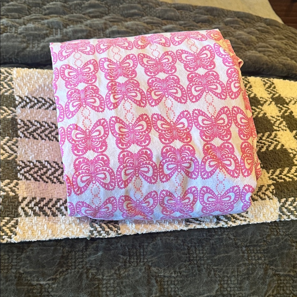 Pottery Barn Pink Butterfly Bedding QUEEN complete
